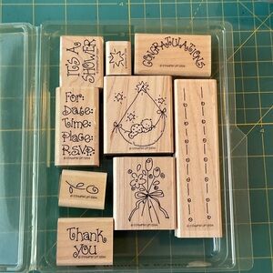Stampin' Up! “Brides & Babies” Wooden Rubber Stamp Set